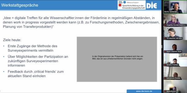Screenshot der Videokonferenz